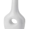 VASE POPPY CERAMIQUE FINITION BRILLANTE BLANC 13X6.8X23CM