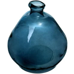VASE ROND VERRE RECYCLE ORAGE D.45CM
