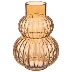 VASE STRIE VERRE RIVI AMBRE H.25.5CM