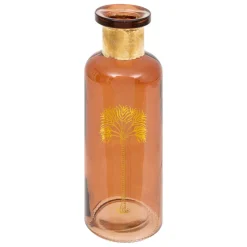 VASE VERRE BOUTEILLE AMBRE TROPICAL BOUDOIR H.22CM