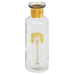 VASE VERRE BOUTEILLE TRANSPARENTE TROPICAL BOUDOIR H.22CM