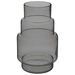VASE VERRE GEOMETRIQUE GRIS MAY H.26.5CM