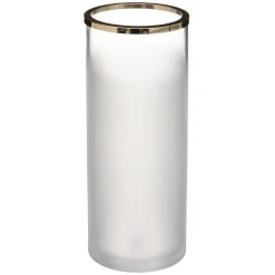 VASE VERRE GIVRE ARTIF OR H.25CM