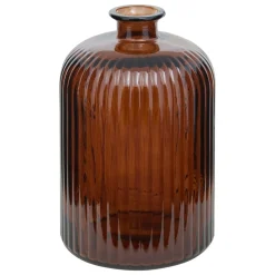VASE VERRE RECYCLE LUZ AMBRE H.23CM