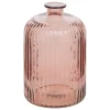 VASE VERRE RECYCLE LUZ ROSE H.23CM