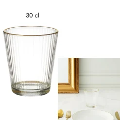 VERRE STRIE LISERE GOLD 30CL