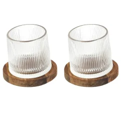 VERRE WHISKY SUPPORT ACACIA X2 PIECES