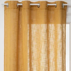VOILAGE ALTON A OEILLETS JAUNE OCRE 140X240CM