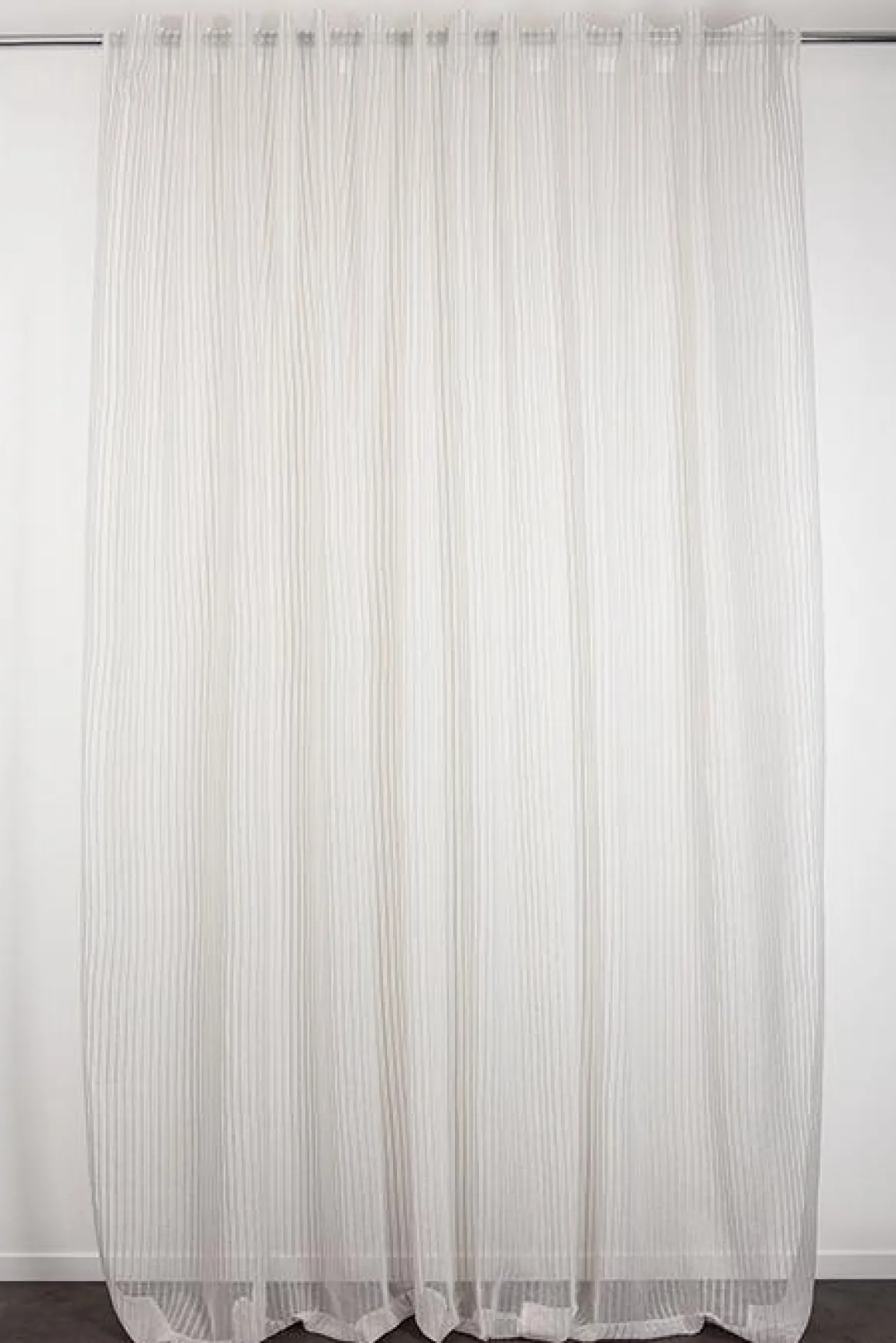 VOILAGE RAYURES NOVELLA NAT 280X295CM GALON PATTE CACHEE