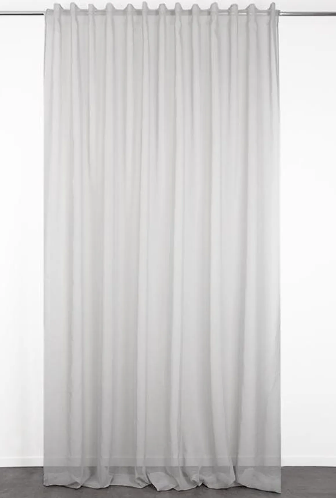 VOILAGE ZEPHYR GRIS 280X300CM GALON FRONCEUR PATTE CACHEE